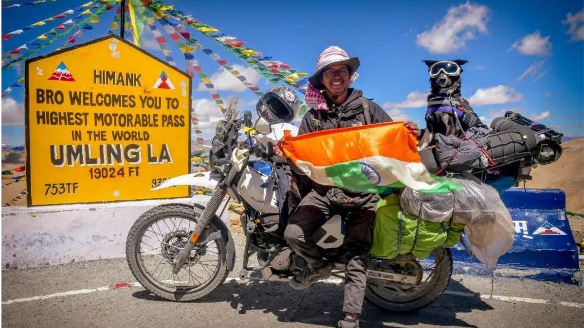 Delhi-Ladakh: Man & His Dog Take A Road Trip To The World’s Highest Motorable Pass On A Customised Bike