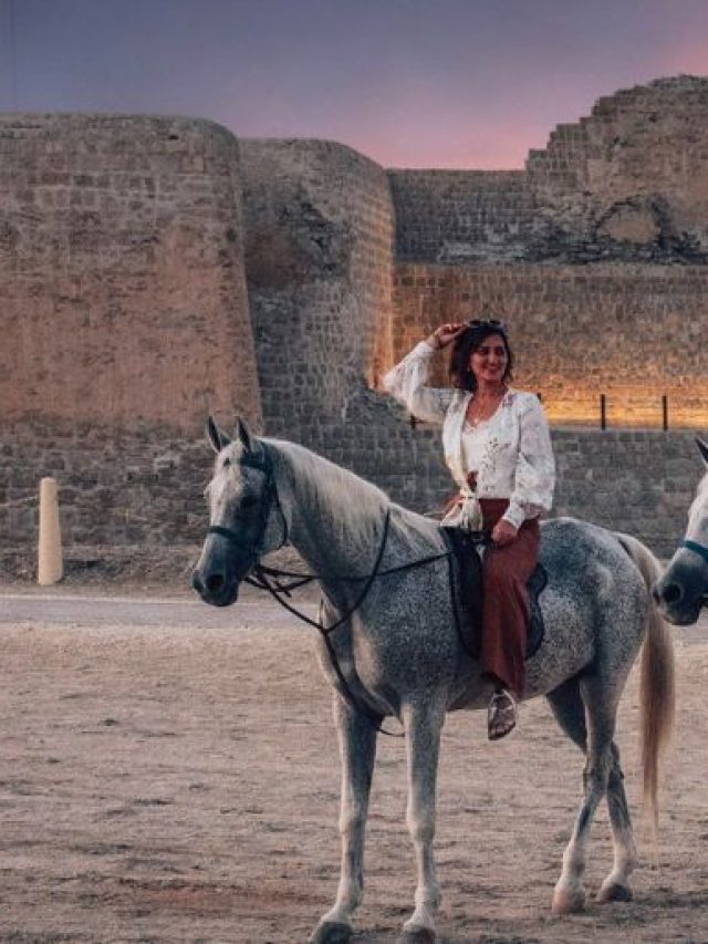 Horse riding at fort