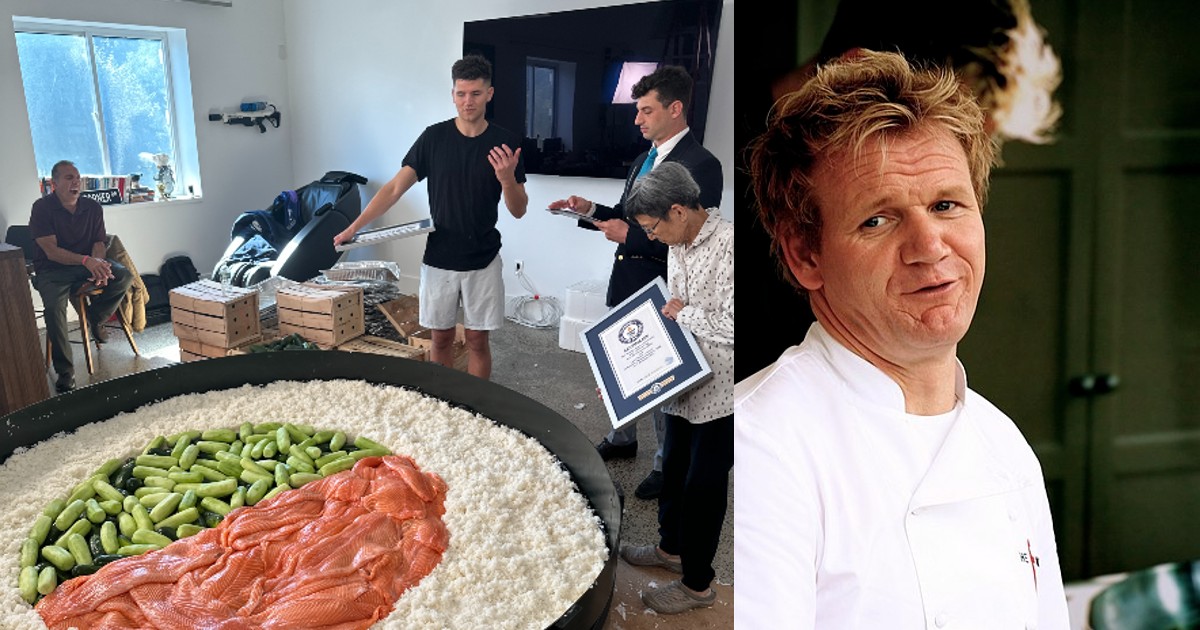 World’s Largest Sushi Weighing 1360 Kg By TikTok Chefs Breaks Gordon Ramsay’s Record