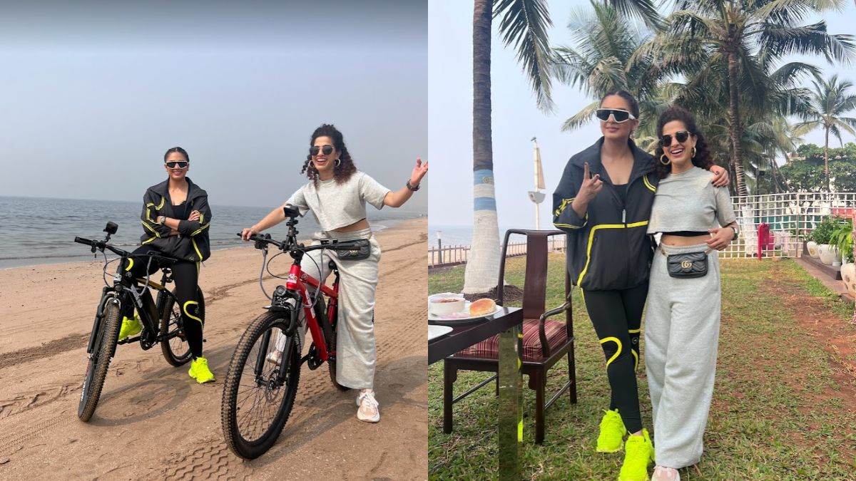 Huma Qureshi & Kamiya Jani Cycle Around At Juhu Beach Before Relishing Indian Food | Curly Tales