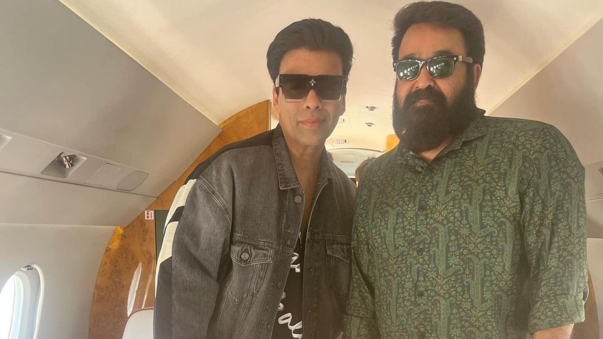 When KJo Had A Fan Moment With Malayalam Superstar Mohanlal Mid-Air