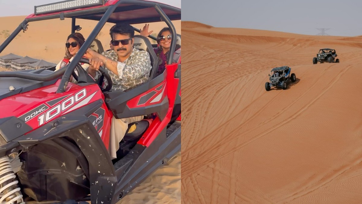 Actor Mammootty Enjoyed A Thrilling ATV Ride In Dubai Sand Dunes!