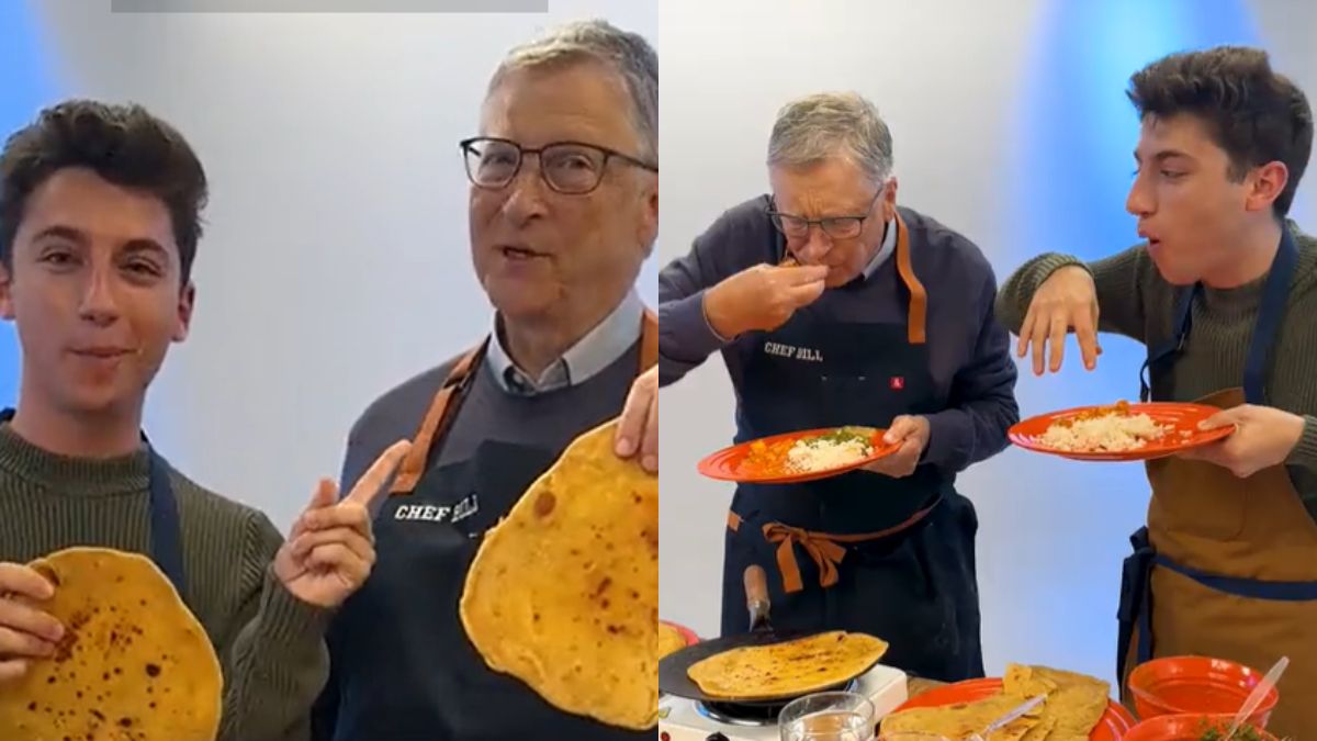 Bill Gates Cooks Rotis With American Chef Eitan and Eats It With Ghee