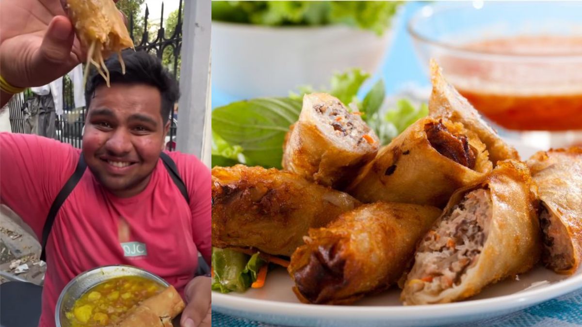Food Blogger Dunked His Spring Roll In Aloo Sabzi & Internet Feels He’ll Have A Bad Tummy