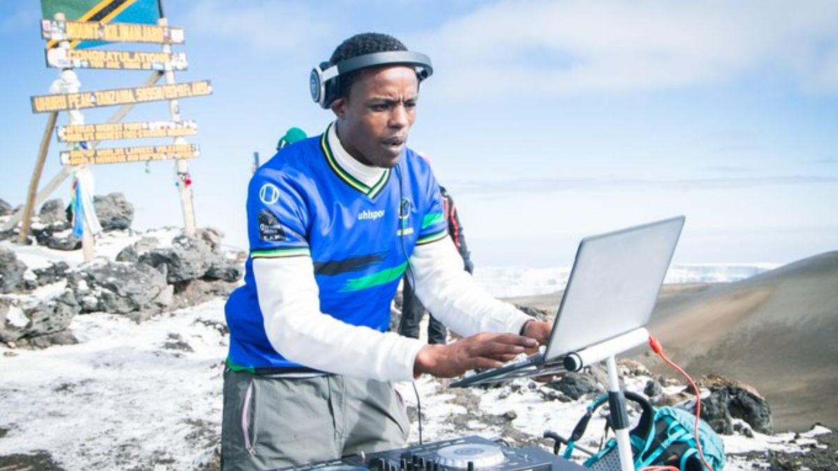 DJing At Mt Kilimanjaro! Man Becomes The First DJ To Jam It Out At Uhuru Peak