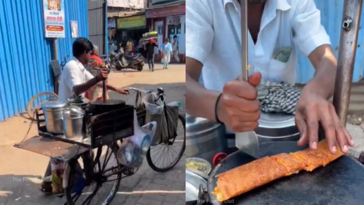 Dosa On Wheels! A Street Food Vendor In Mumbai Sells Dosas On A Cycle; Watch!