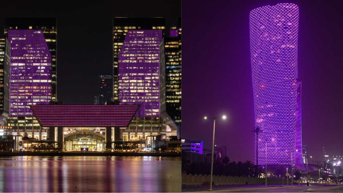 Abu Dhabi Celebrated Emirati Children’s Day With Iconic Buildings Lighting Up In Purple