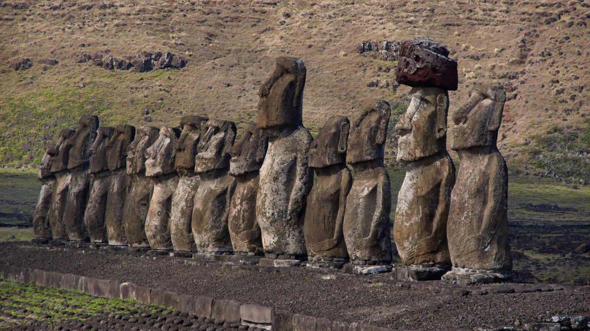 New Moai Statue Found In A Dried-Up Lake On Eastern Island In The Pacific Ocean