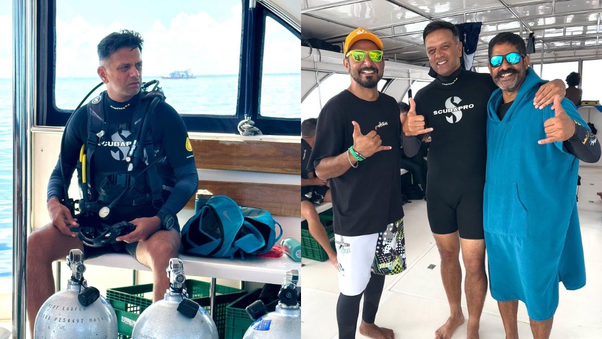 Rahul Dravid Papped Scuba Diving In Maldives; The Wall Goes Deep Into The Waters.