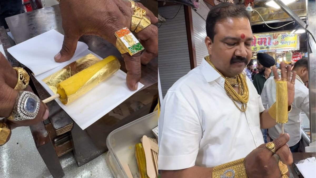 This 24-Carat Gold Kulfi Sold By Indore Street Vendor Costs ₹351 & The Internet Is Amazed!