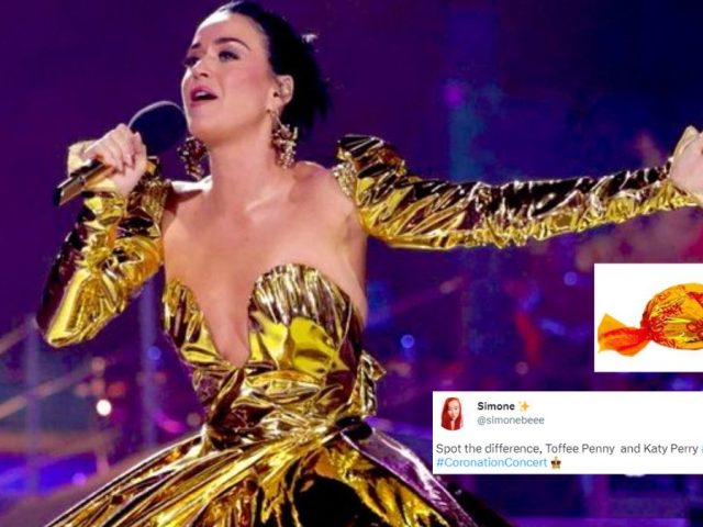 Katy Perry Roars At Coronation Concert; Netizens Compare Her To Quality Street Toffee Wrapper Katy Perry Roars At Coronation Concert; Netizens Compare Her To Quality Street Toffee Wrapper