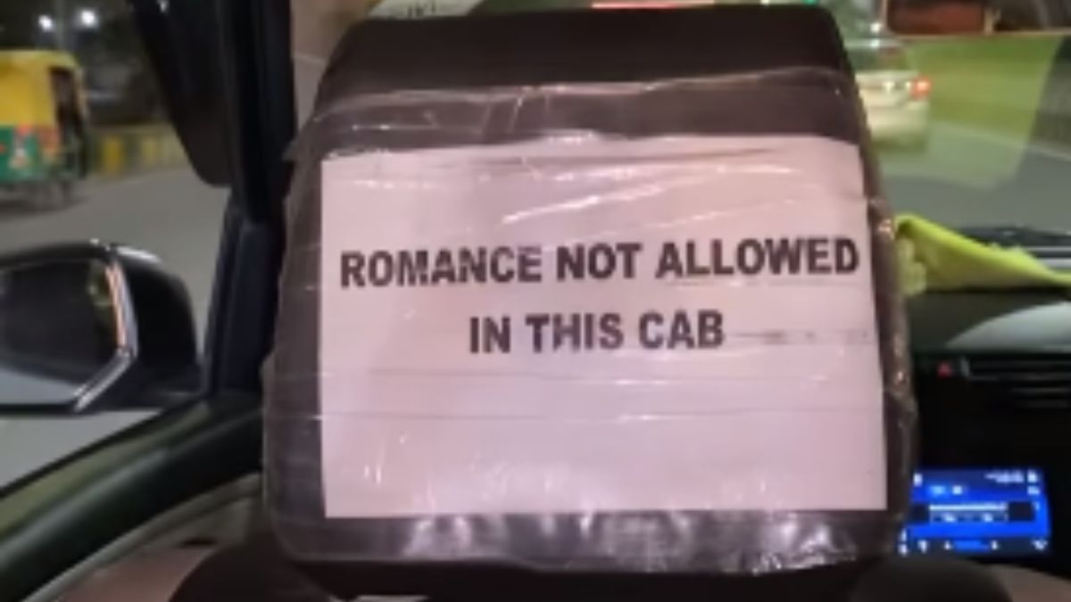 Uber Driver Puts “Romance Not Allowed” Board In Cab After Delhi Metro PDA Scene   