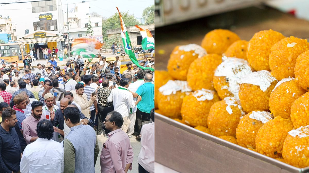 Karnataka Election 2023: Laddoos & Thumbs Up Distributed To Celebrate Congress Win