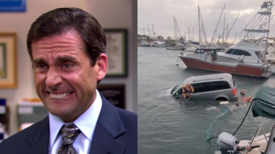 The Office Michael Scott Drives Into Lake Woman Does A Full Michael Scott, Drives Straight Into Sea Following GPS