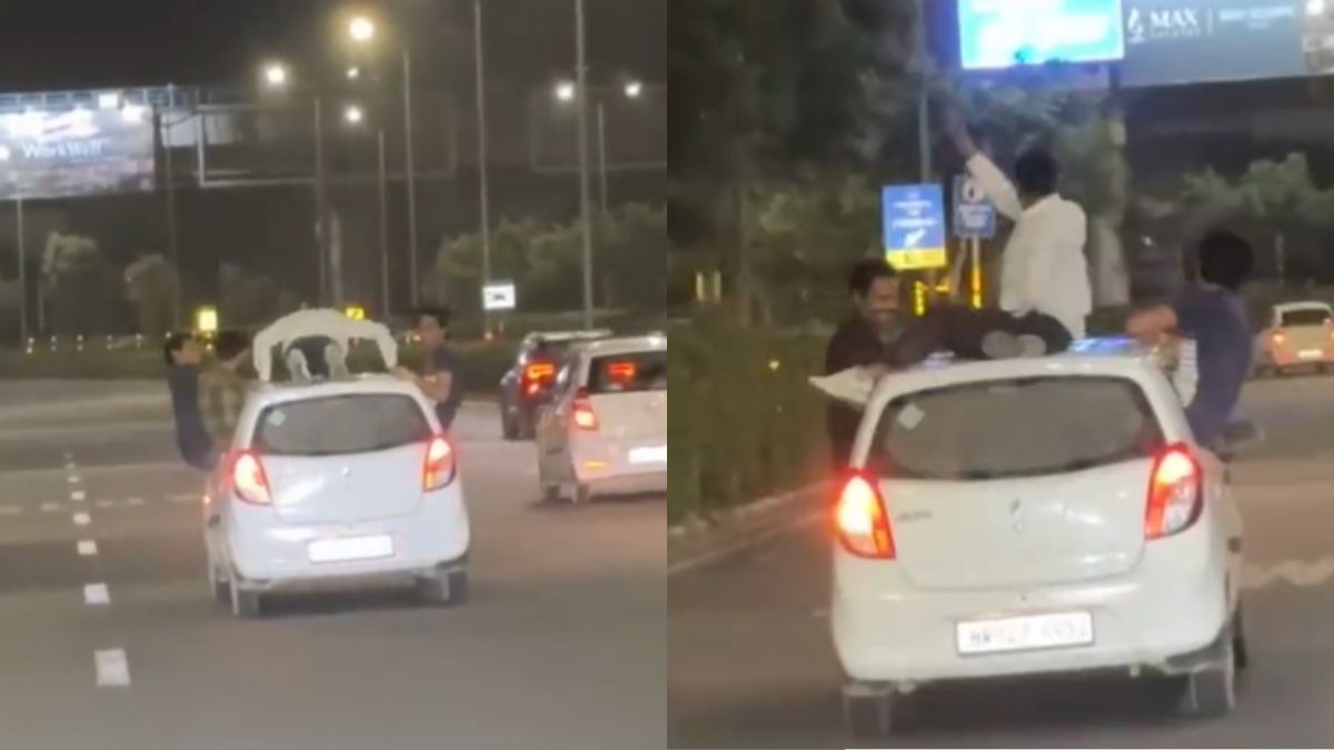 Viral Video: Drunk Man Does Push Ups On Top Of A Moving Car In Gurgaon, Police Registers Case 