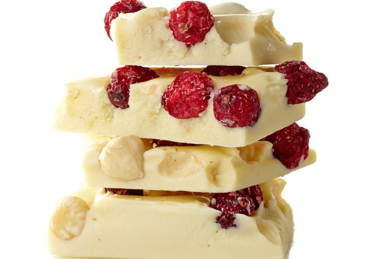 White chocolate with cranberries