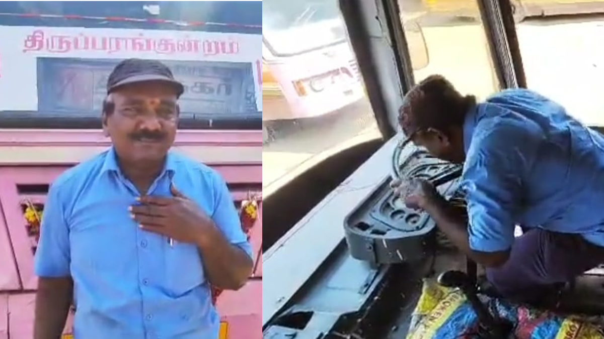 Ride To Remember: Tamil Nadu Bus Driver Kisses Steering Wheel, Hugs Bus On Retirement Day