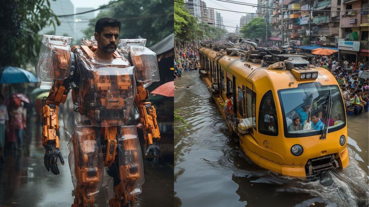 AI Artist Wows The Internet With The Future Of Rainwear & Rain-Ready Vehicle To Battle Mumbai Rain