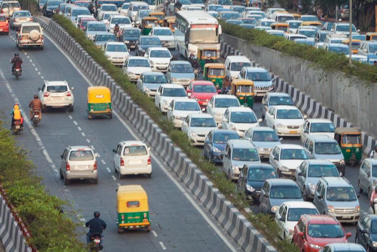A busy Delhi highway 