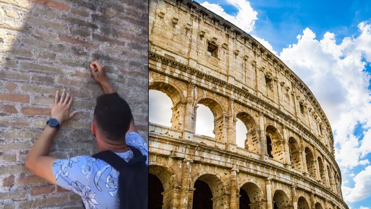 British Man Begs For Pardon After Carving Girlfriend’s Name On Rome’s Colosseum!