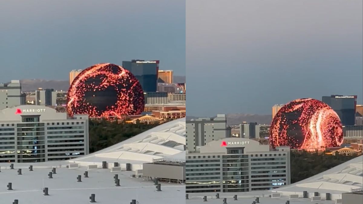 Visible From Miles Away, LA’s $2.2B MSG Sphere Lit Up With Lava Visuals & Lights. Fanccyy!