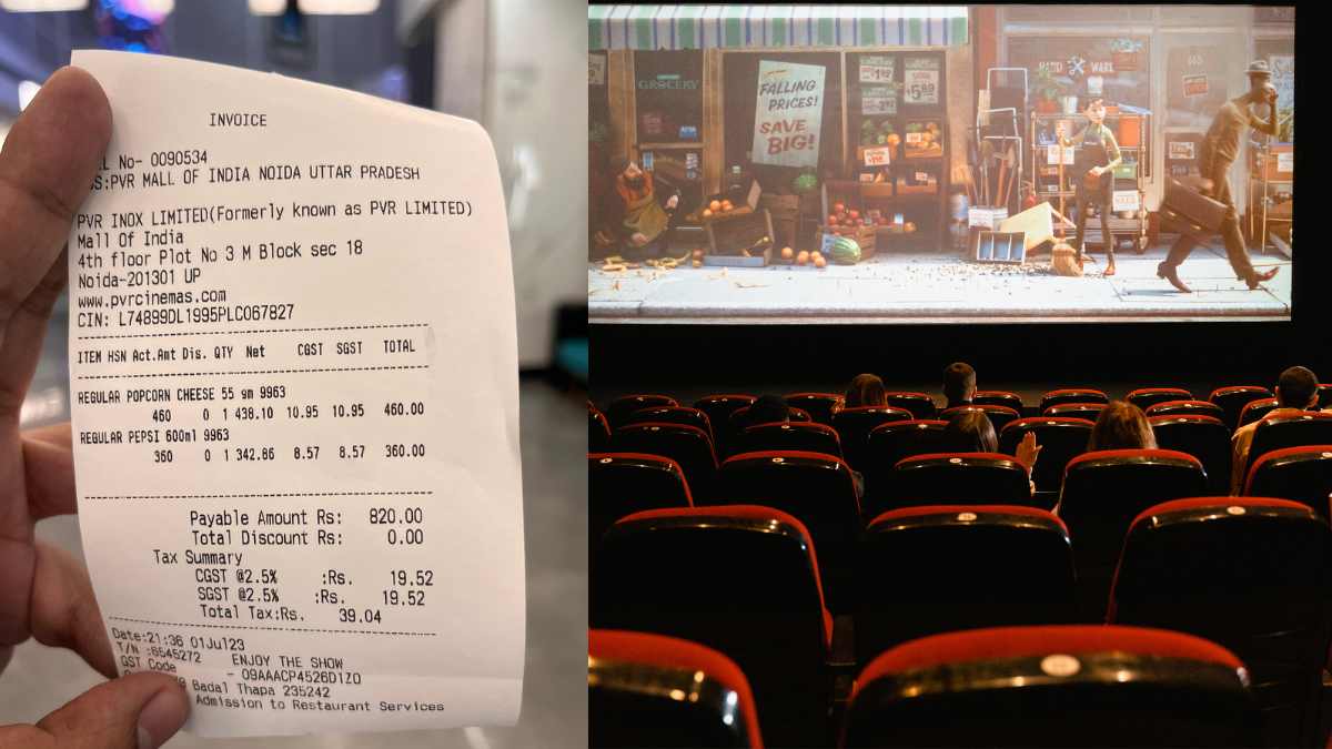 ₹820 For Popcorn & Pepsi? Noida PVR’s Bill Goes Viral As Man Says Going To Cinemas Is Unaffordable