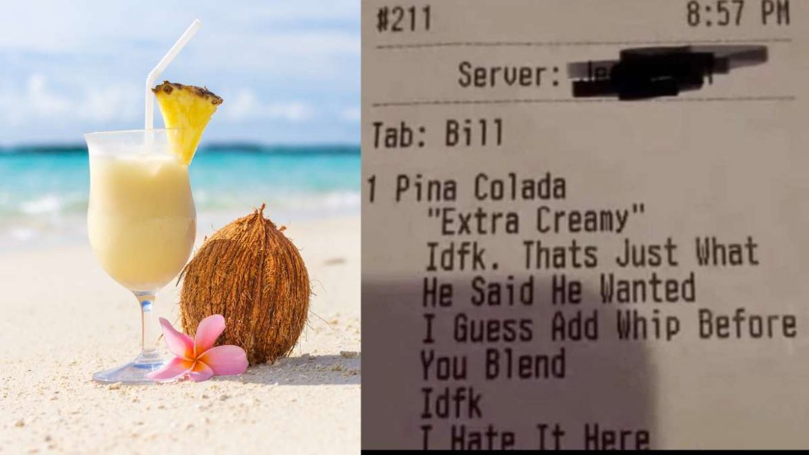 Pain Colada! Bartender Says "I Hate It Here" When Customer Asks For