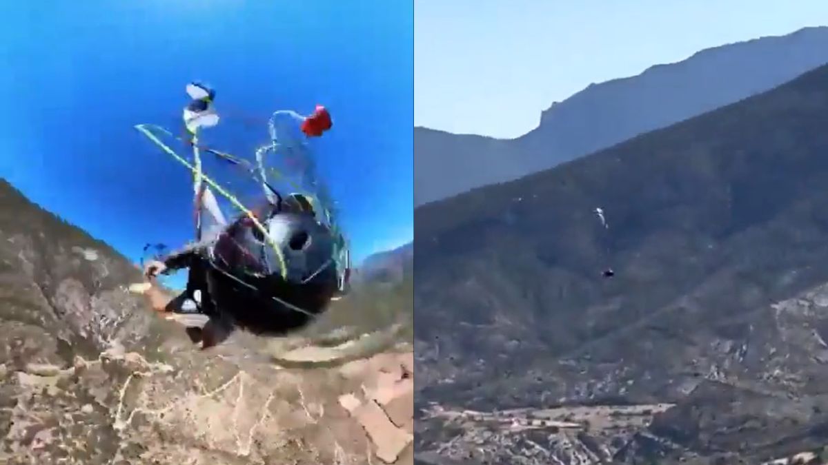 Hair-Raising Viral Video Shows Man’s Parachute Rope Getting Tangled; Watch What Happens Next!