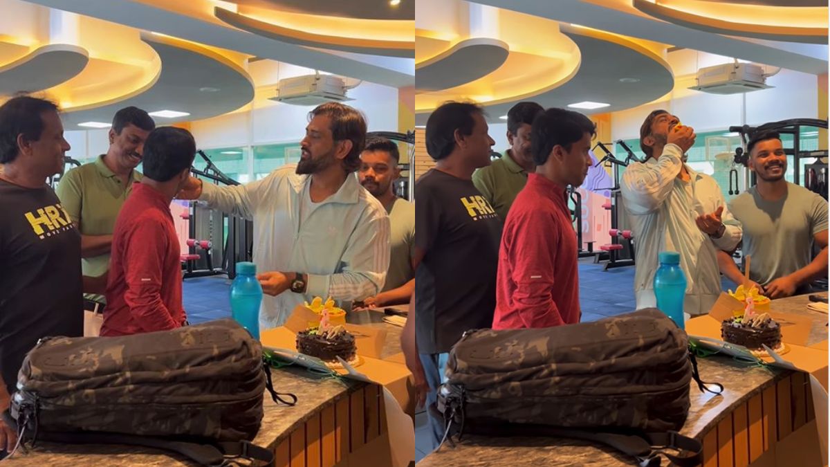 MS Dhoni Seen Relishing Cake With His Gym Buddies; Netizens Laud His Humility Yet Again