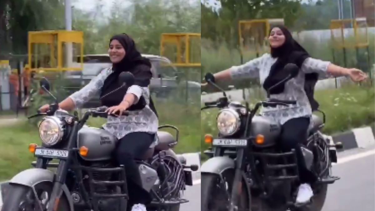 Girl Performs Stunts On Bike With SRK’s Song In Background; Srinagar Traffic Police Charges Fine