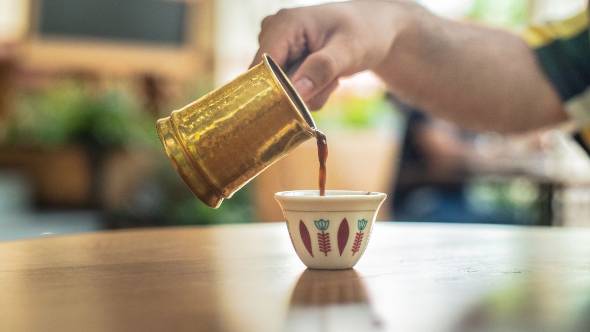 Arabic Coffee Pouring Saudi Coffee Festival
