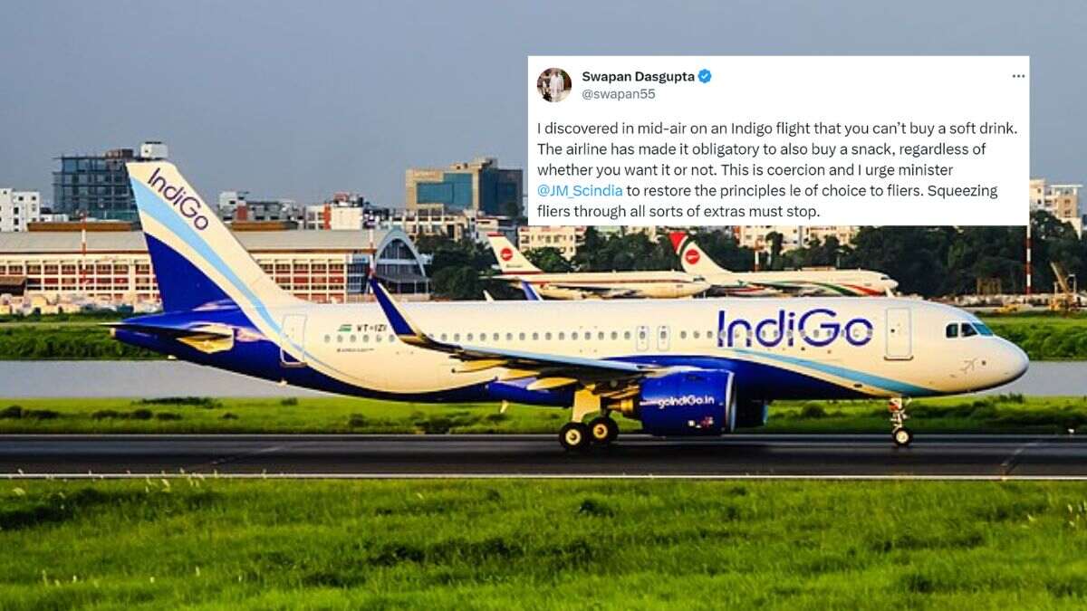 BJP’s Swapan Dasgupta Complaints About IndiGo’s Rule To Buy A Snack While Buying A Soft Drink