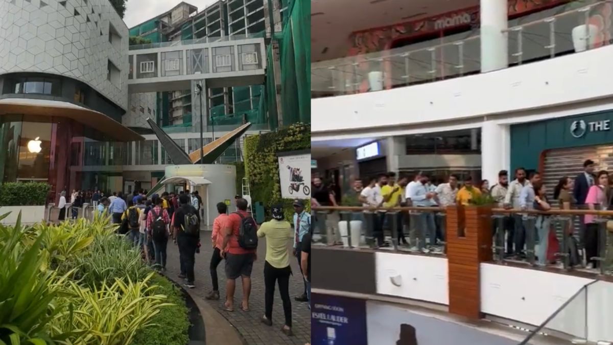 Watch: iPhone 15 Buyers Stand In Long Queues Outside Apple Stores In Mumbai & Delhi Since 4 AM!