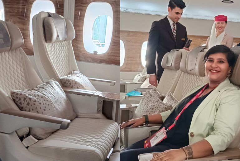 Emirates Airlines Premium Economy Class in flight