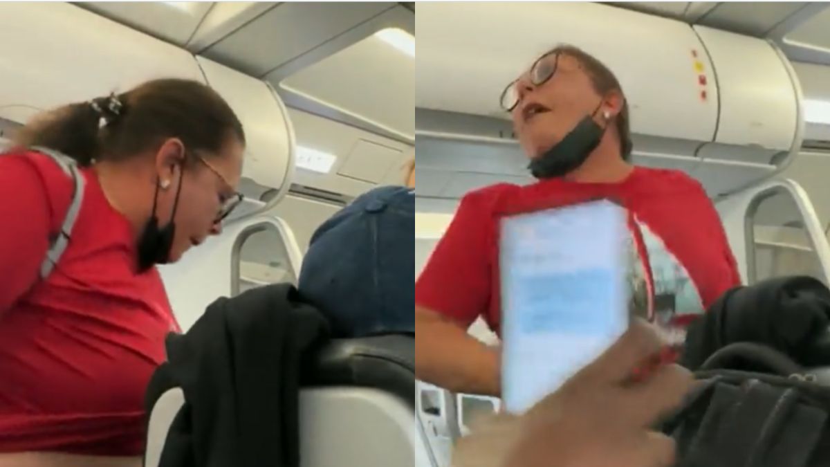 I gotta go pee!': Woman pulls pants down in aisle during Florida flight,  video shows