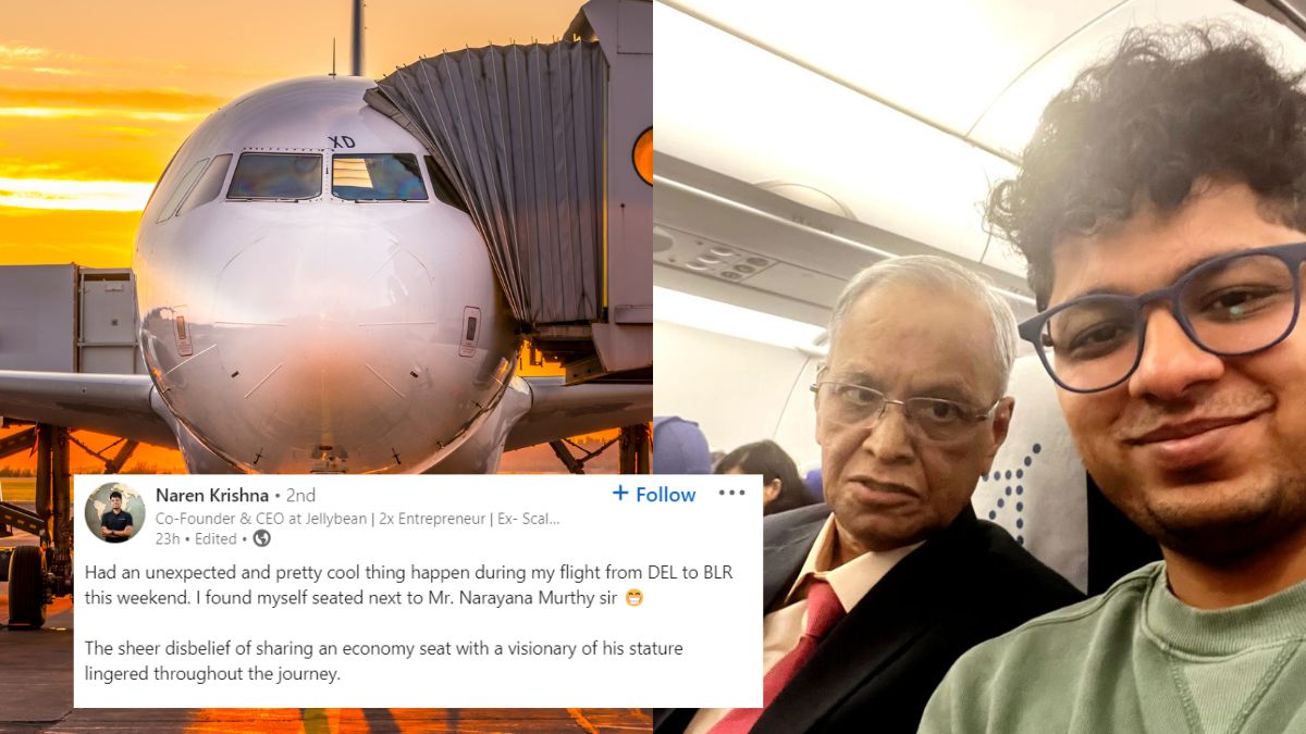 Bengaluru Man Unexpectedly Meets Narayana Murthy In Economy Class, Shares Post On LinkedIn