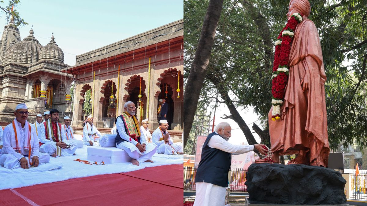 PM Modi Visits Nashik; Goes To Kalaram Temple & Swami Vivekananda Statue; Pics Inside