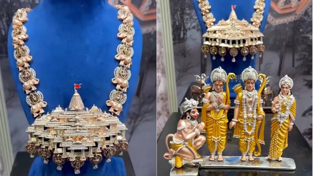 Surat: 2-Kg Ram Mandir-Inspired Necklace Made From Gold, Silver & 5,000 Diamonds Stuns Netizens