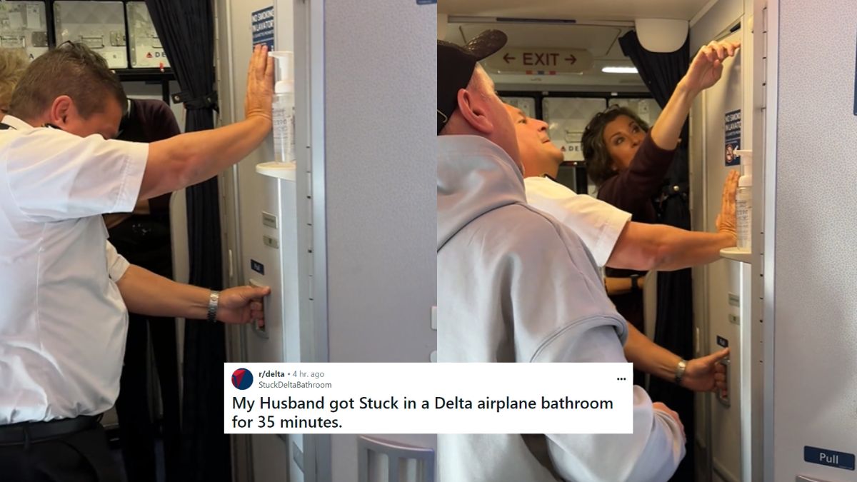 34-YO Gets Trapped Inside Delta Air Lines Flight Bathroom; Comes Out Of ‘Poop Box’ After 35 Mins