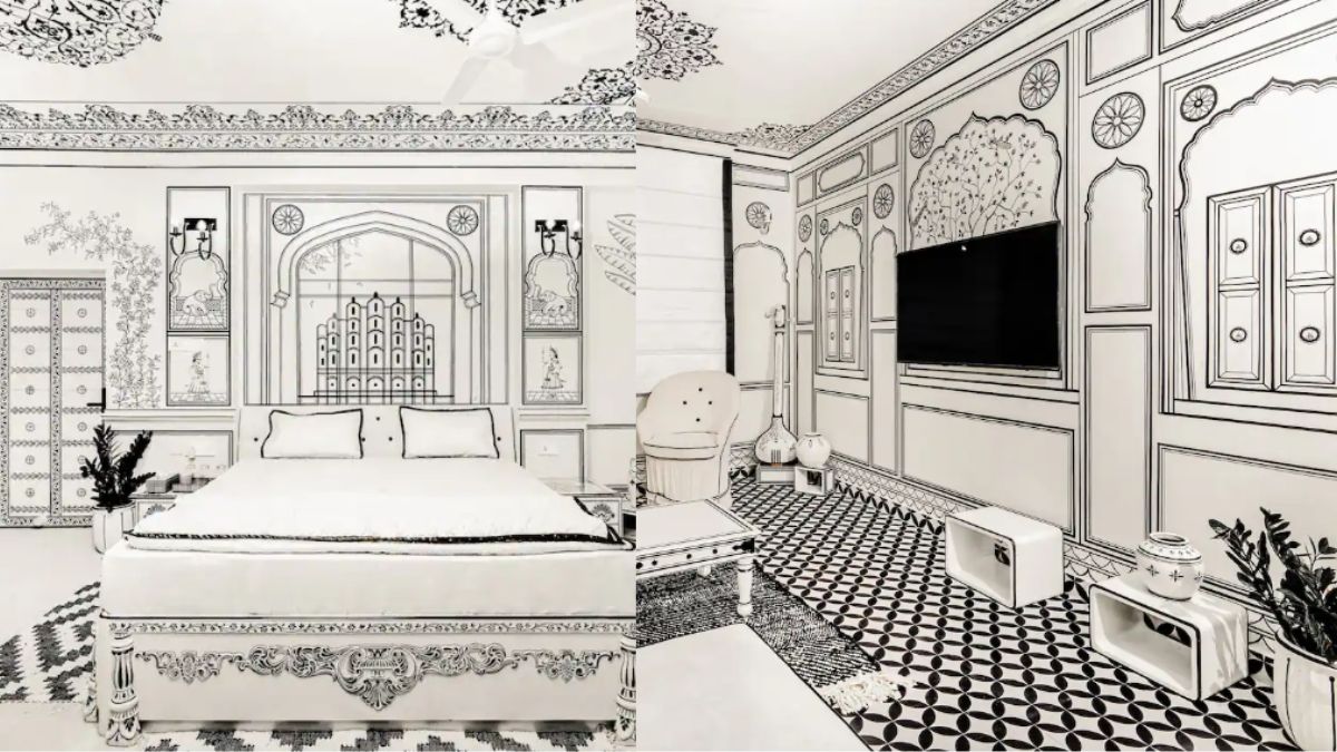 You Can Stay Inside A 2D Sketchbook At This 1-Bhk, Chic Property In Jaipur; Costs ₹7K/N