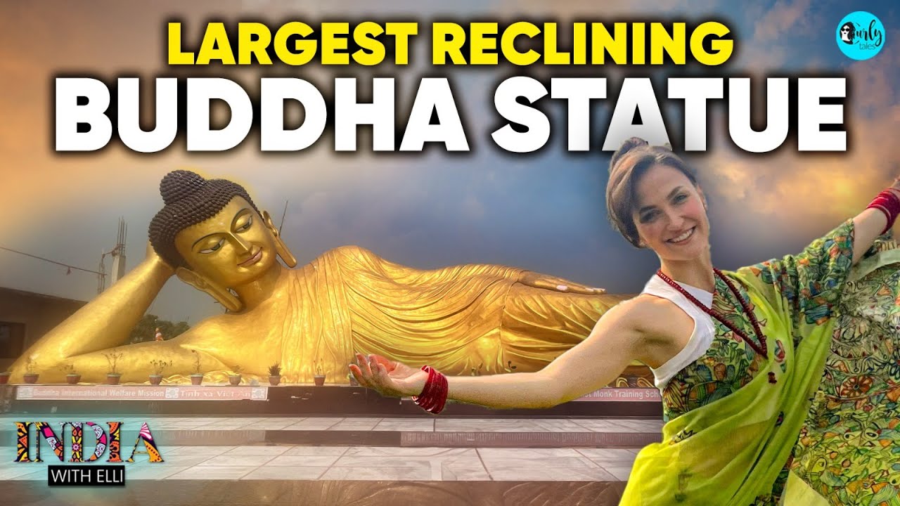 Elli AvrRam Visits Largest Reclining Buddha Statue In Gaya