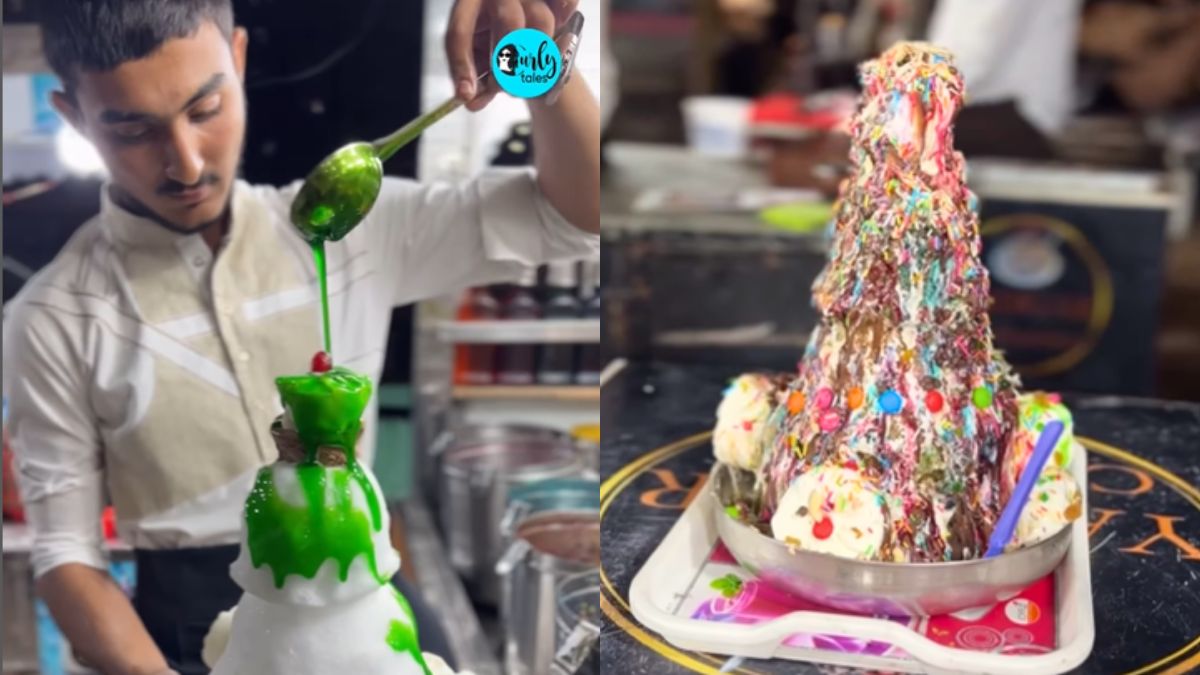 THIS Street Shop In Surat Serves A 20-Inch-long Gola That Comes Loaded With Syrups & Ice Cream