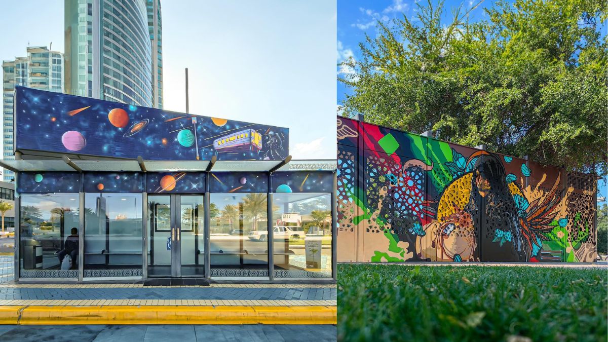 Abu Dhabi Street Artists Transform 40 Bus Shelters With Vibrant Makeovers