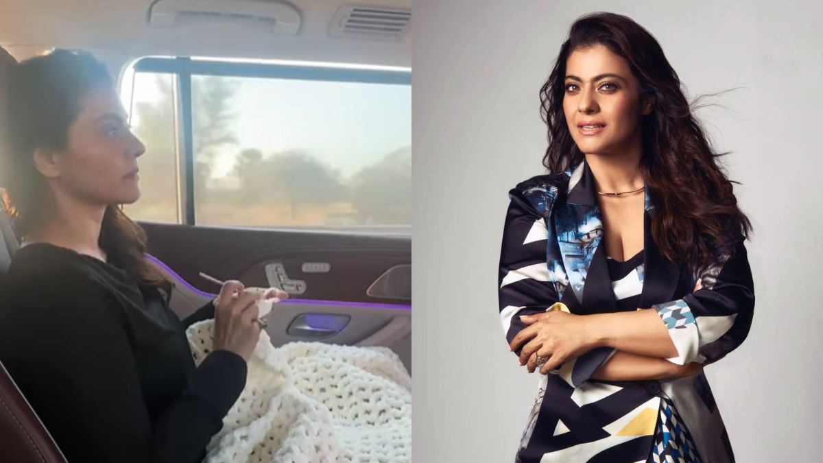 Kajol Multitasks With Crocheting & Backseat Driving During A Long Drive; Calls It A Solution To Beat Traffic