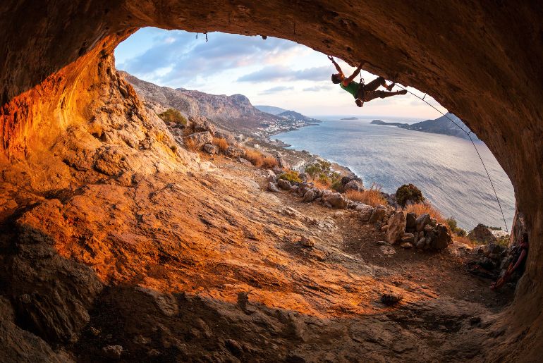 Rock Climbing or Caving