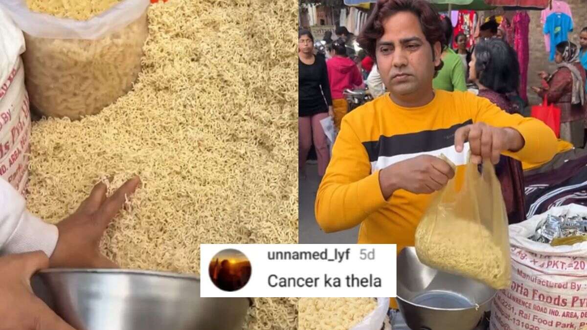 Watch: Street Vendor Sells Loose Maggi On An Open Cart; Netizens Call It, “Cancer Ka Thela”