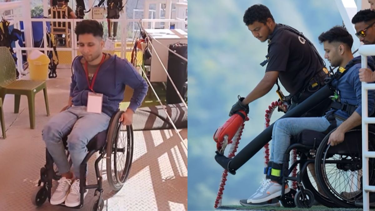 Wheelchair-Bound Man Bungee Jumps In Rishikesh; Internet In Awe Of His Courage!