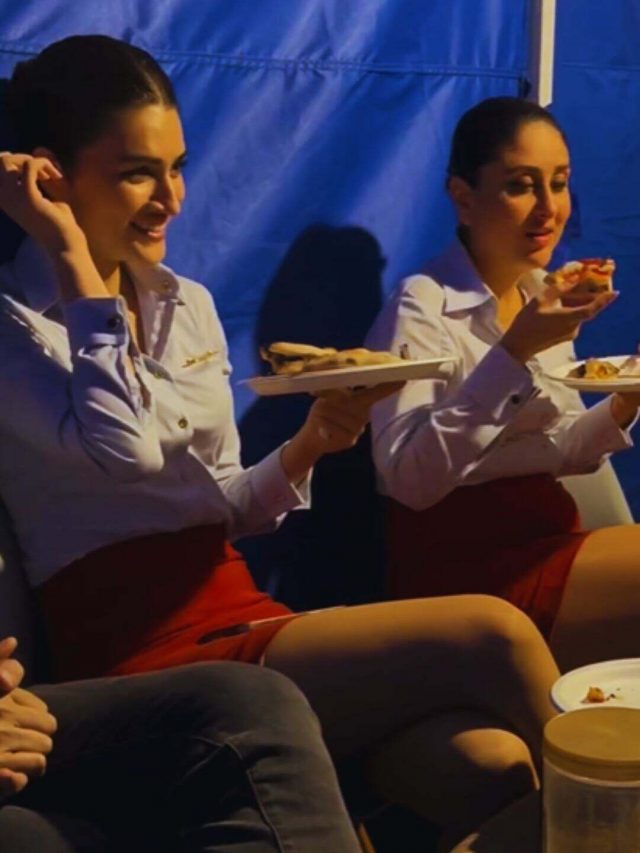 Inside Kareena Kapoor Khan & Kriti Sanon’s Pizza Party On The Sets Of Crew Inside Kareena Kapoor Khan & Kriti Sanon’s Pizza Party On The Sets Of Crew