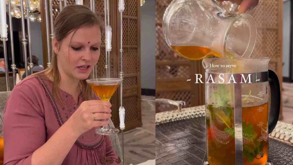 Watch: ITC Grand Chola Serves Rasam In Martini Glass; Netizens Ask, “What’s Next? Latte Sambar?”