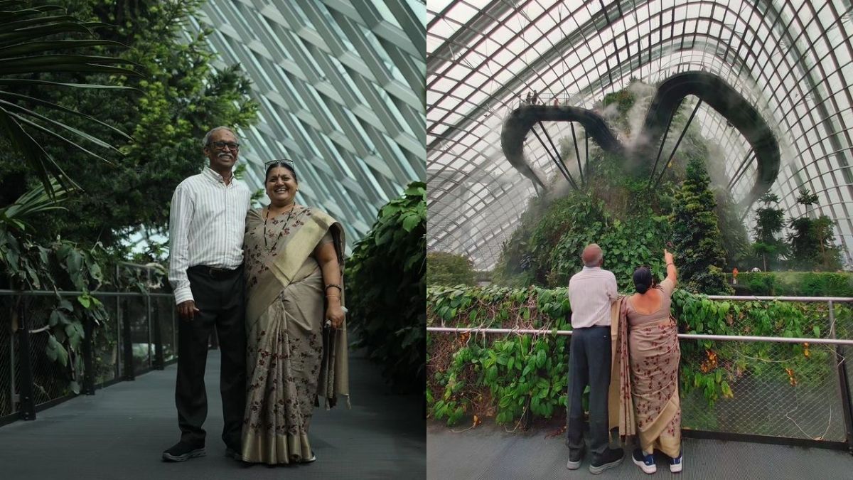 Watch: Son Surprises Parents With Their 1st International Trip To Singapore; Their Reactions Will Melt Your Heart